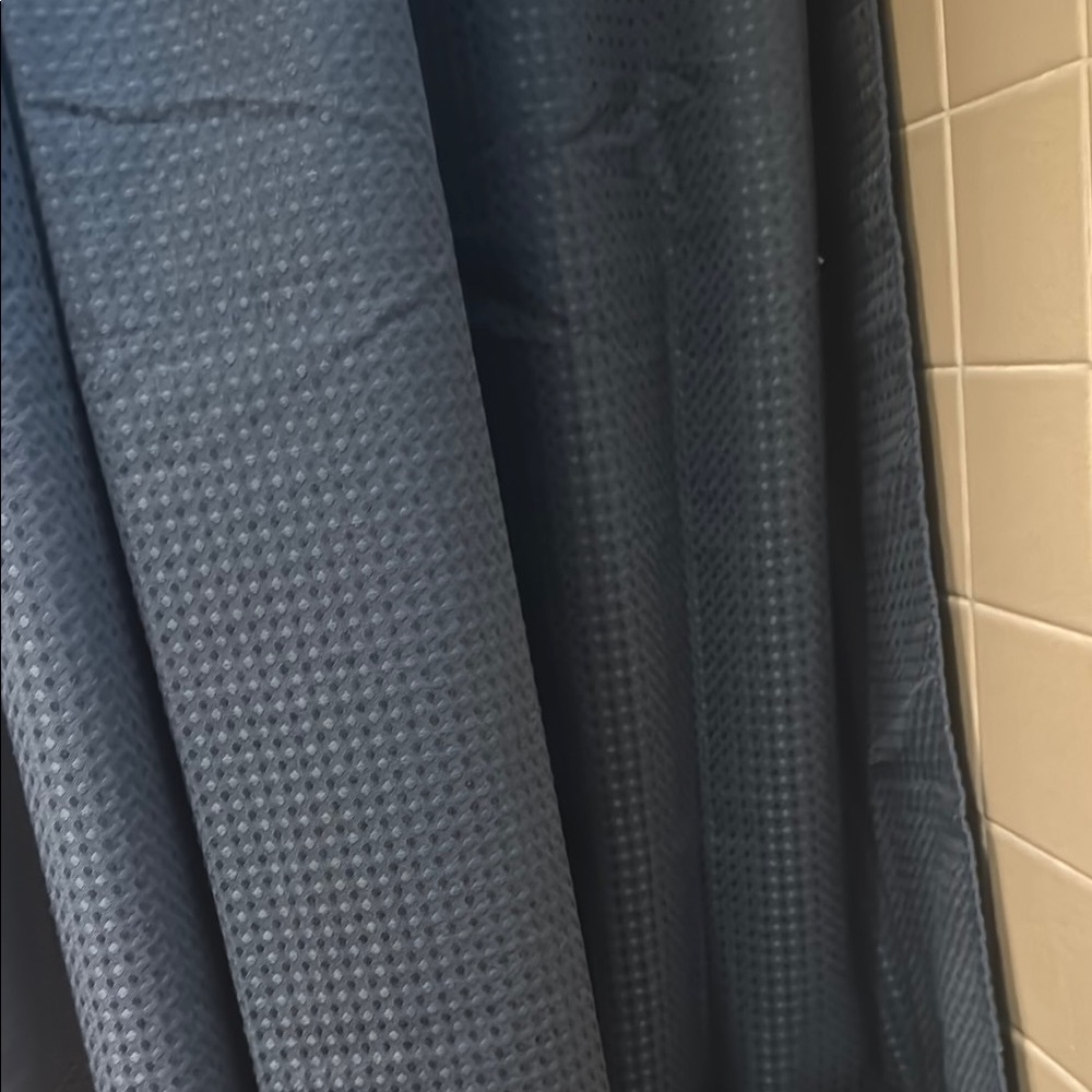Dark Blue Textured Shower Curtain